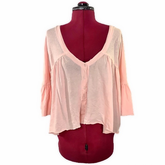 ๐HP๐๐ทNWT ๐ธFREE PEOPLE Sweet Little Button Tee - Picture 2 of 8